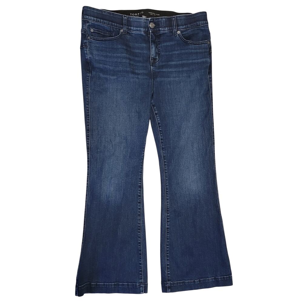 Torrid Womens High-Rise Flare Leg Stretch Dark Wash Denim Jeans Size 18R